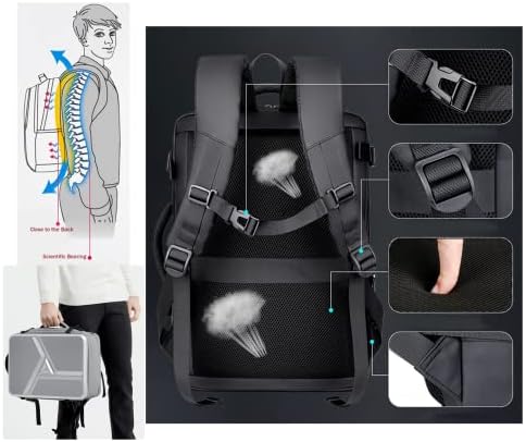 Soload Expondable лаптоп ранец, ранец за деловни патувања, торба за складирање PS5 со порта за полнење со USB, компјутерска