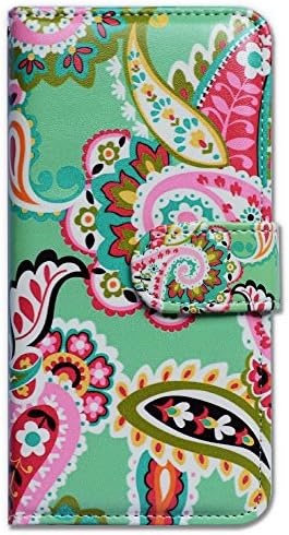 ipod touch 7 Case, iPod Touch 6 Case, BCOV Pink Paisley Pattern Wallet Flip Flip Cofe Cover Cose со држач за лична карта за