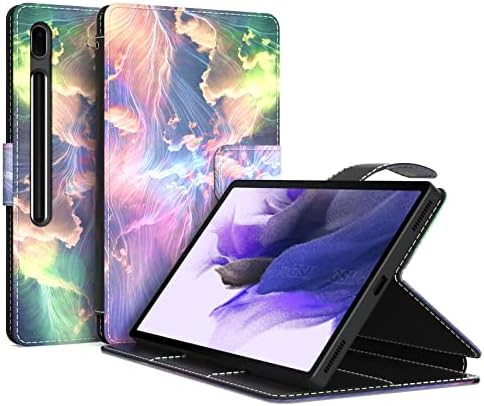 NKASE за Samsung Galaxy Tab S8 Plus Case/Samsung Galaxy Tab S7 Fe Case, кожа Galaxy Tab S7 Fe Case 12.4 инчи буден/горе преклопен