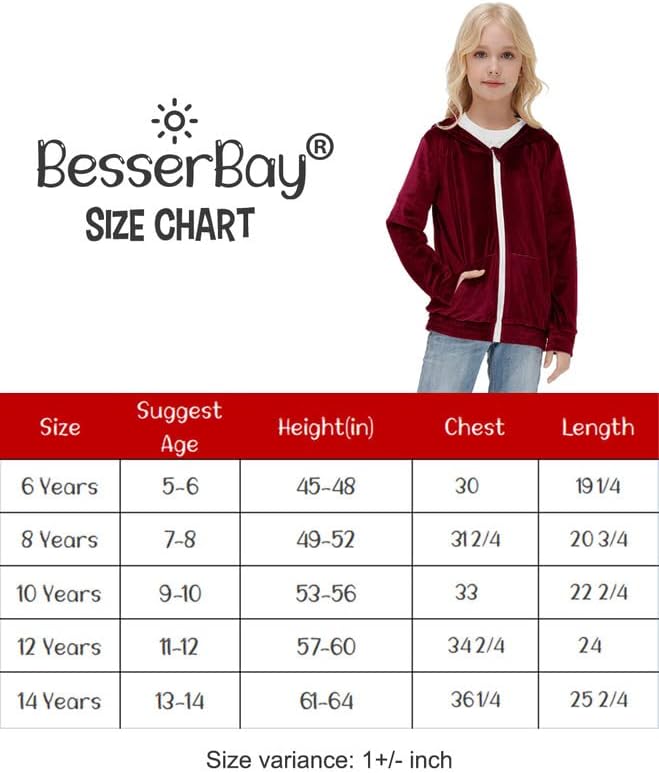 Девојките на Бесербај поштедуваат кадифена спортска худи јакна со џебови 5-14 години