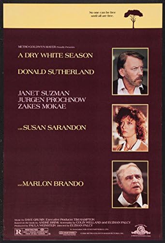 Суво бела сезона 27 x40 Оригинален филм Постер Еден лист 1989 го тркала Доналд Сатерленд Марлон Брандо