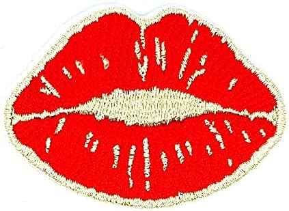 ПП лепенка црвени усни кармин секси девојки уста дама бакнежи ме цртани филмови за торби јакна маица везена значка костим костим DIY апликација железо на лепенка