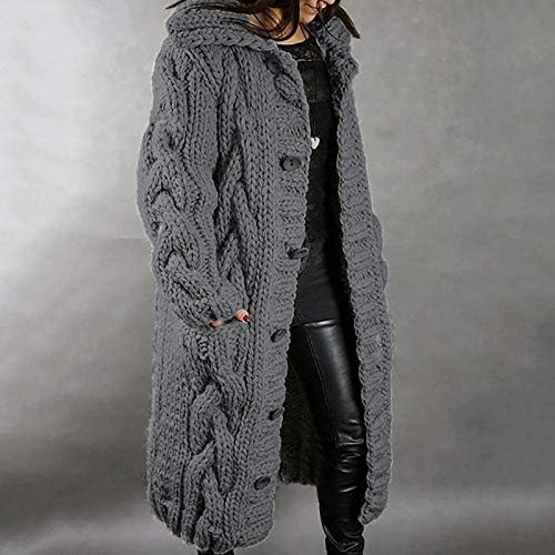 Женски зимски долги џемпери палти отворена тока јакна јакна Lapel јака со долг ракав топол пролет есенски кошули со блуза