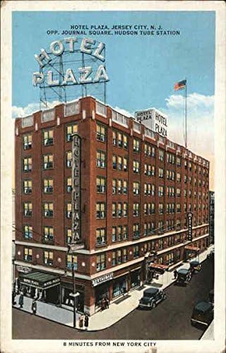 Хотел Плаза - Спротивно на списанието Спар, Хадсон цевка станица Jerseyерси Сити, оригинална античка разгледница во Newу Jerseyерси