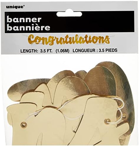 Скрипти честитки за фолија Банер - 3,7 стапки | Злато | 1 компјутер