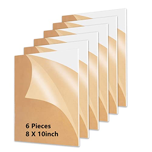 Микинг 6 парчиња 8 x 10 Плексиглас лист, 1/8 дебел транспарентен акрилен лист со заштитна хартија употреба за изработка на проекти,