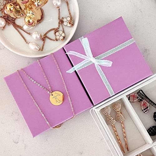 На Дисплеј Момци 100-Пакет Картонска Кутија За Накит Исполнета Со Памук Кутија За Подароци - Виолетова Лаванда